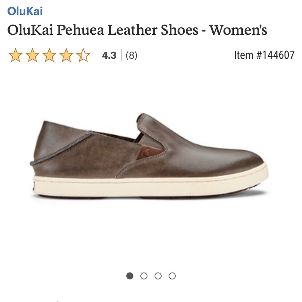 Olukai brown leather slip one